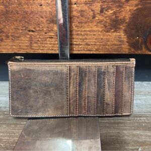 Leather Card Wallet Vintage Distressed Credit Card Money Holder NWT